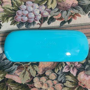 Kate Spade Eye Glasses Case Turquoise With Gold Lettering